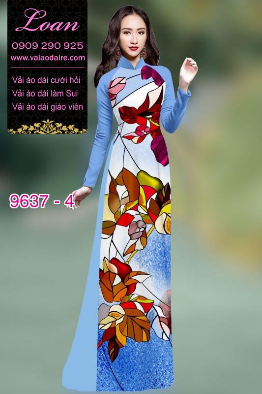Vải áo dài hoa 3D