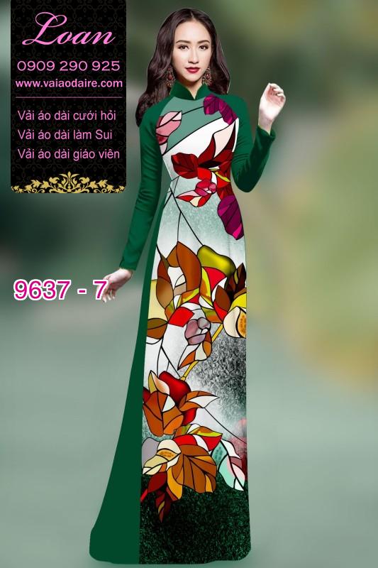Vải áo dài hoa 3D