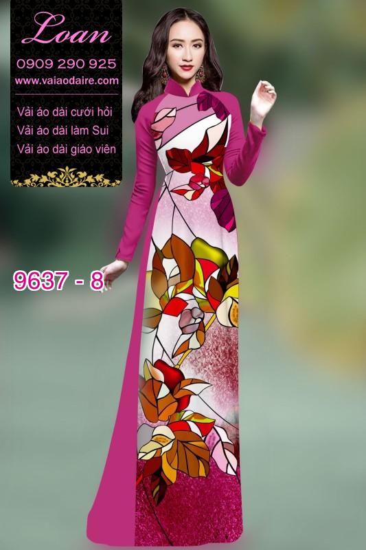 Vải áo dài hoa 3D