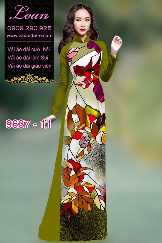 Vải áo dài hoa 3D