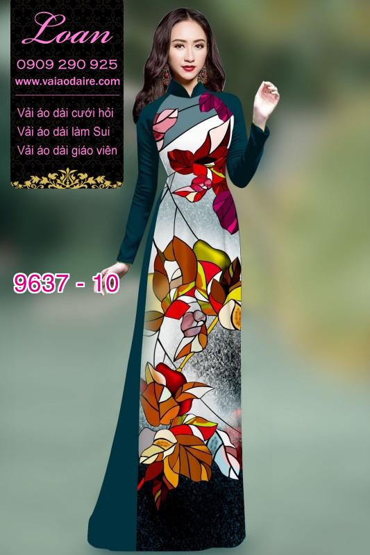 Vải áo dài hoa 3D