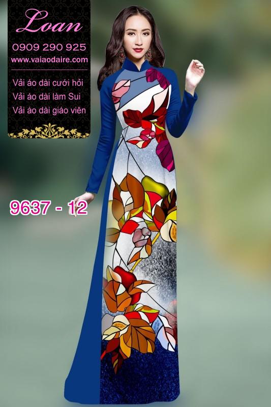 Vải áo dài hoa 3D