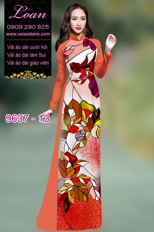 Vải áo dài hoa 3D