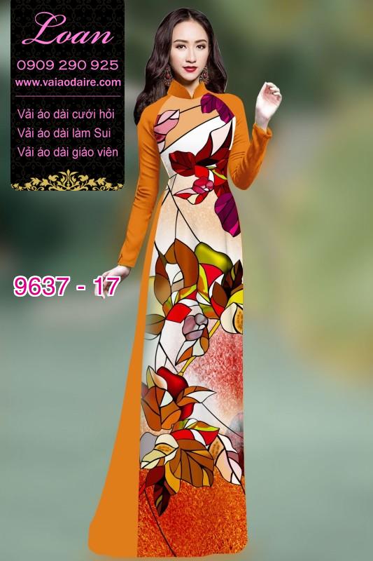 Vải áo dài hoa 3D