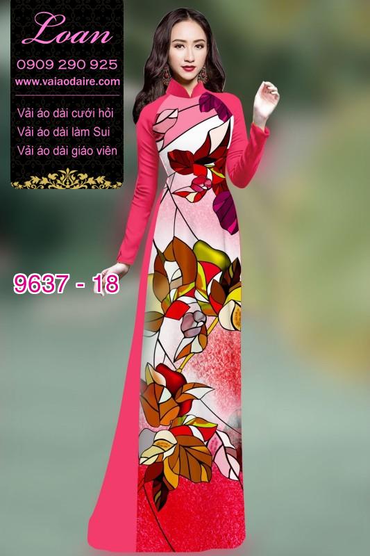 Vải áo dài hoa 3D