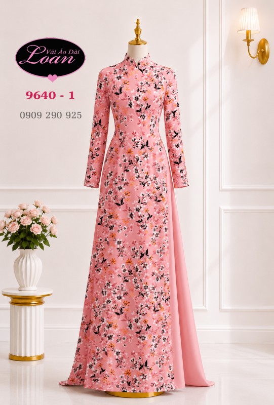 Vải áo dài hoa nhí
