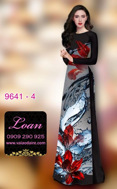 Vải áo dài hoa 3D