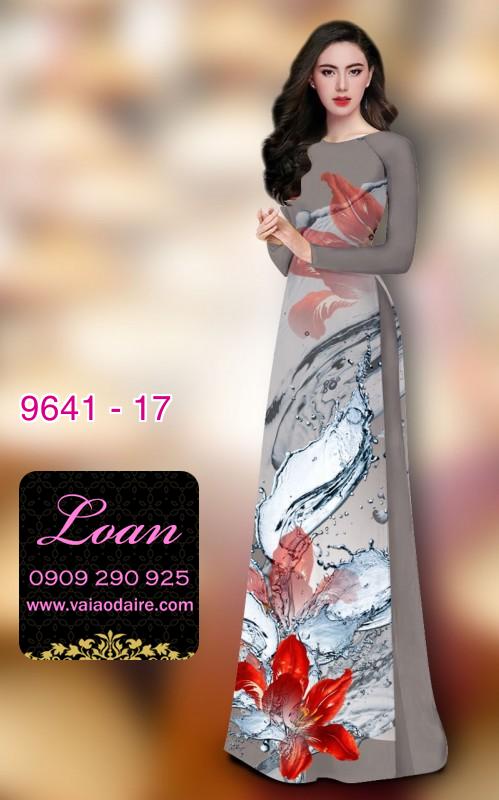 Vải áo dài hoa 3D