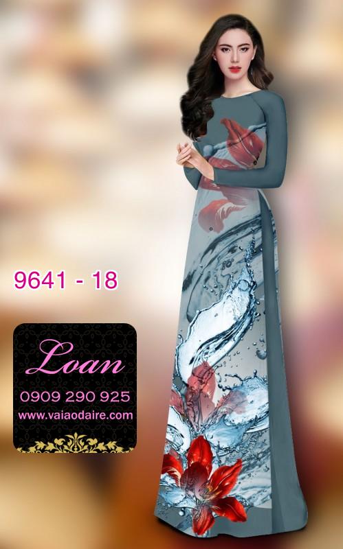 Vải áo dài hoa 3D