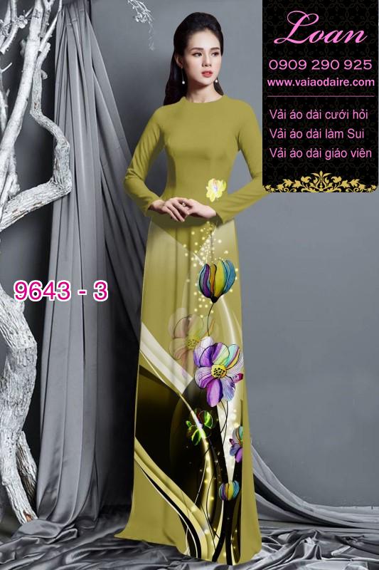 Vải áo dài hoa 3D