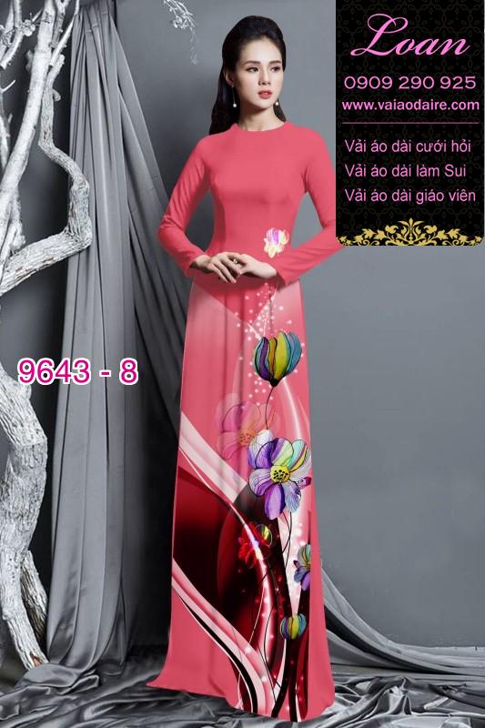 Vải áo dài hoa 3D