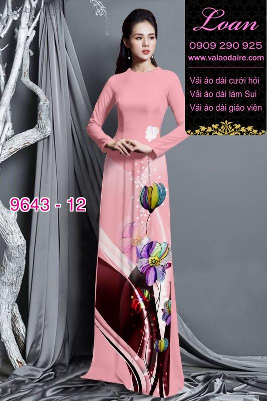 Vải áo dài hoa 3D