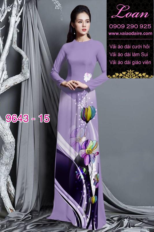 Vải áo dài hoa 3D