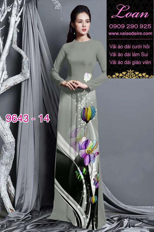 Vải áo dài hoa 3D