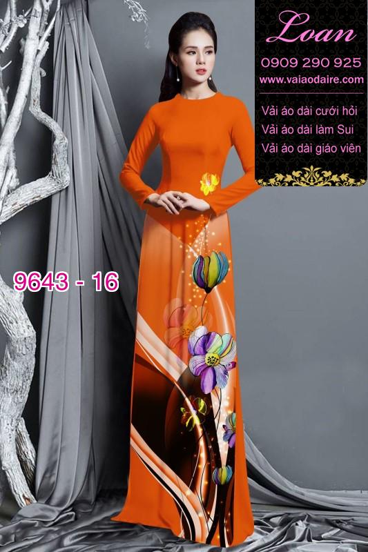 Vải áo dài hoa 3D