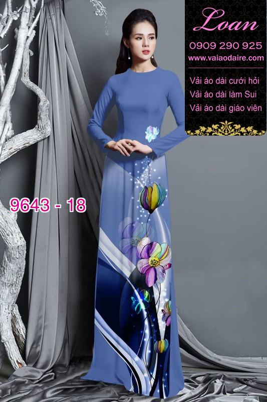 Vải áo dài hoa 3D