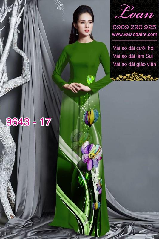 Vải áo dài hoa 3D