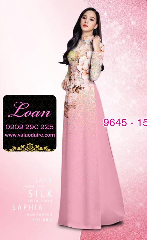 Vải áo dài hoa 3D
