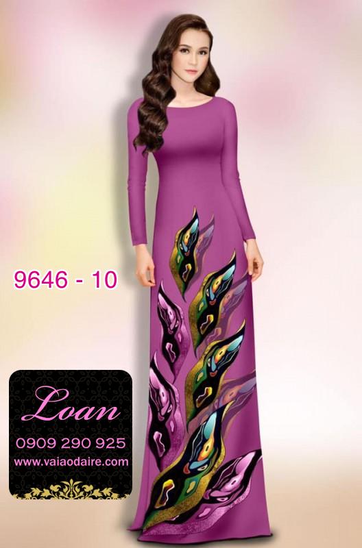 Vải áo dài hoa 3D