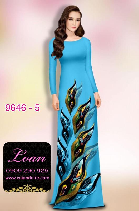 Vải áo dài hoa 3D