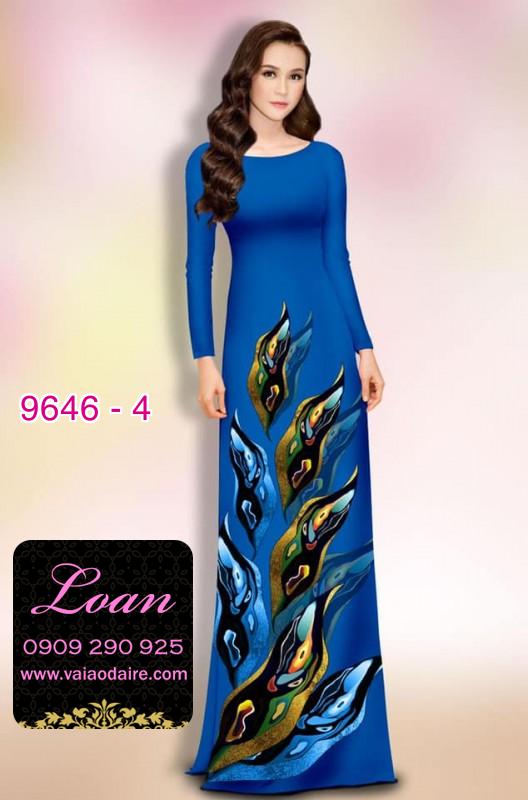 Vải áo dài hoa 3D