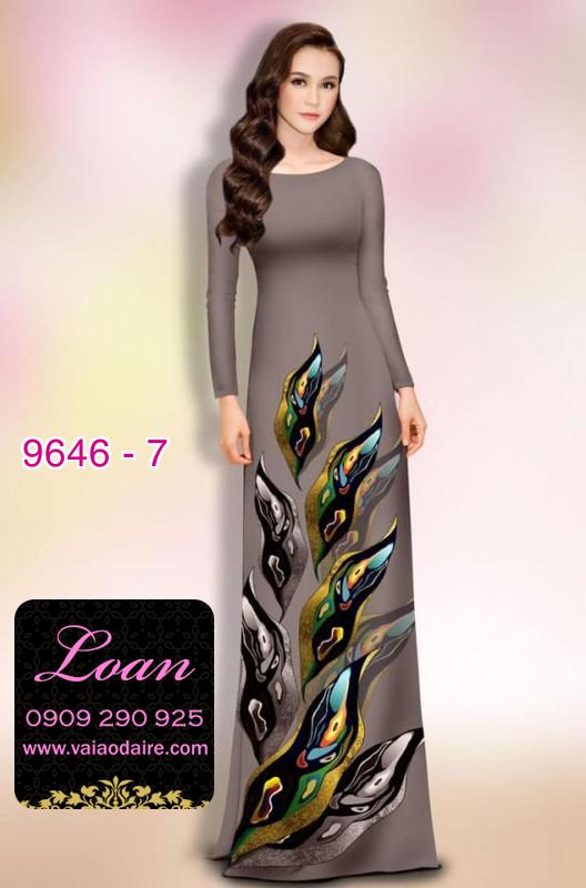 Vải áo dài hoa 3D