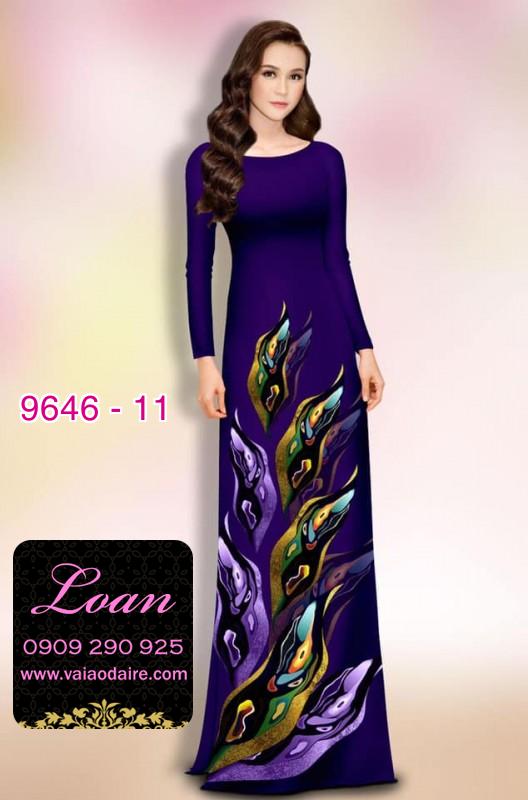 Vải áo dài hoa 3D