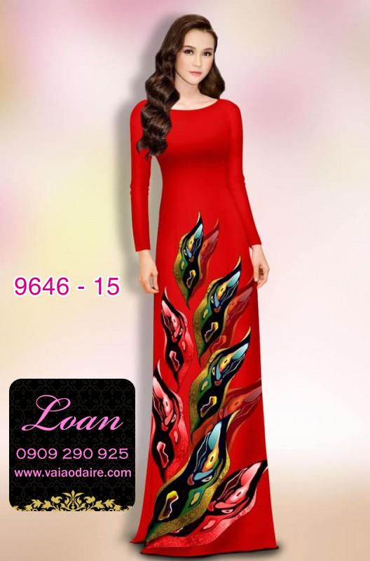 Vải áo dài hoa 3D