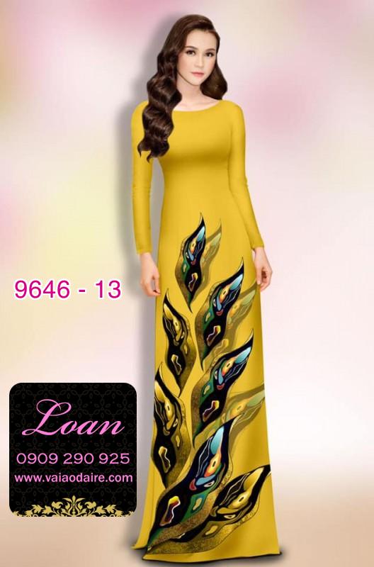 Vải áo dài hoa 3D