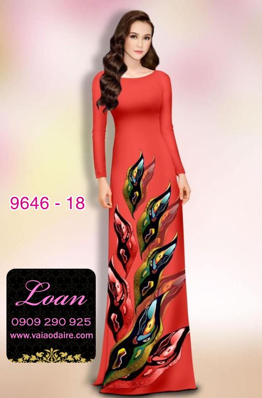 Vải áo dài hoa 3D