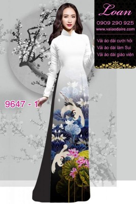 Vải áo dài hoa Sen-DT 9647