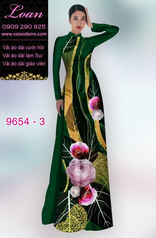 Vải áo dài hoa 3D
