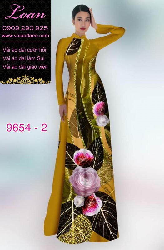 Vải áo dài hoa 3D
