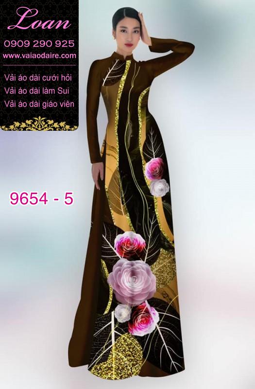 Vải áo dài hoa 3D