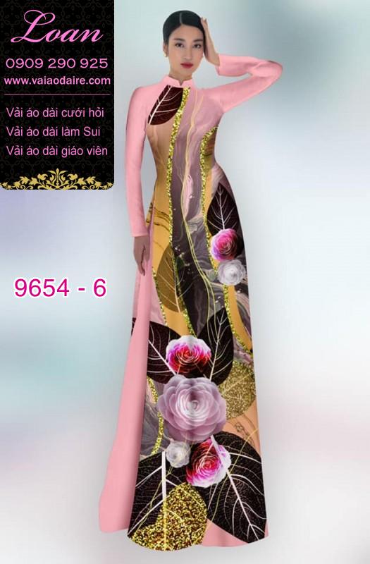 Vải áo dài hoa 3D