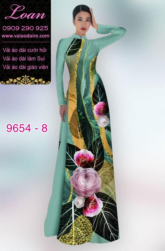 Vải áo dài hoa 3D