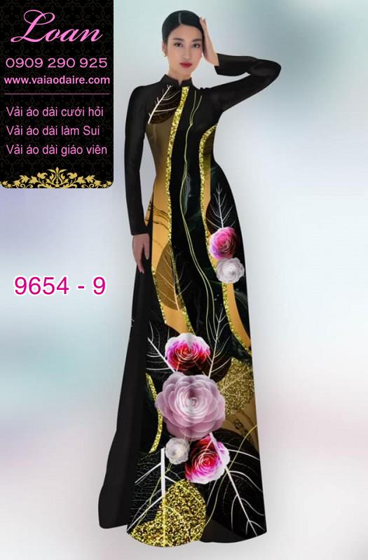 Vải áo dài hoa 3D