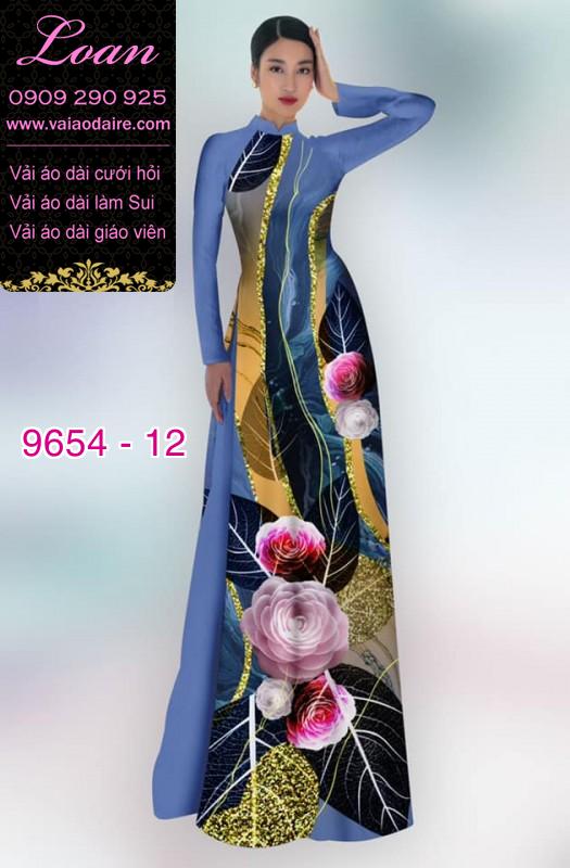 Vải áo dài hoa 3D