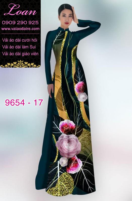 Vải áo dài hoa 3D