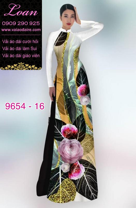 Vải áo dài hoa 3D