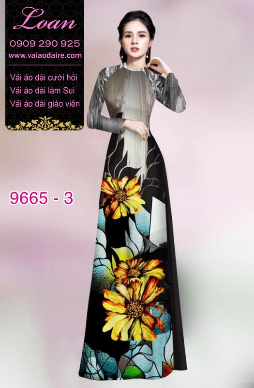 Vải áo dài hoa Cúc