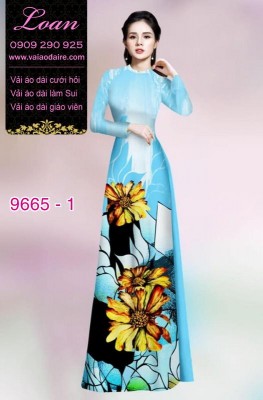 Vải áo dài hoa Cúc-DT 9665