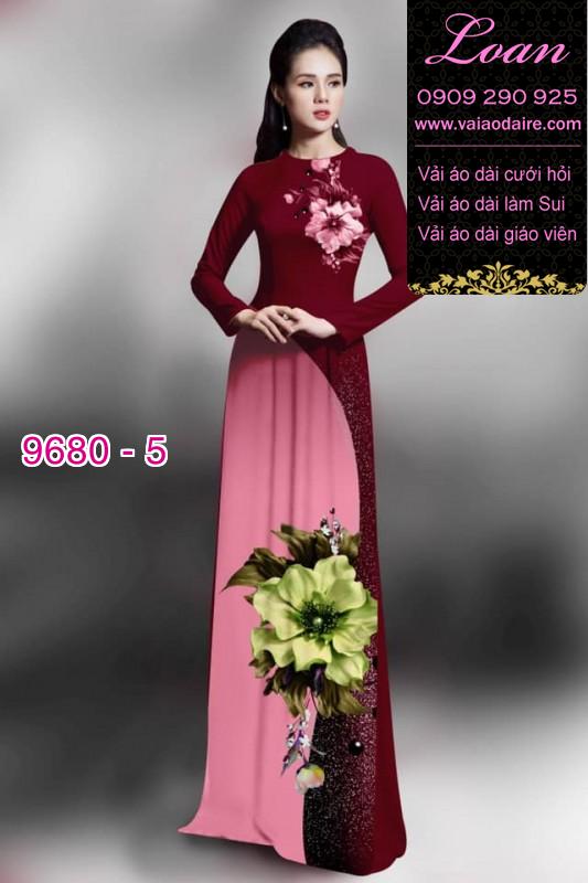 Vải áo dài hoa 3D