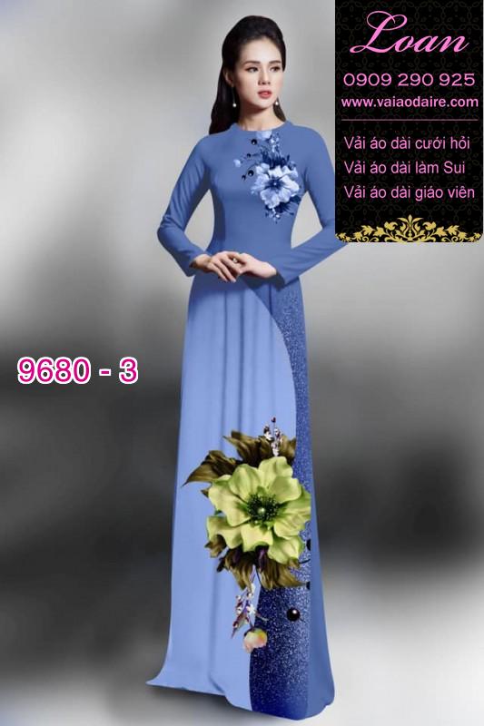 Vải áo dài hoa 3D