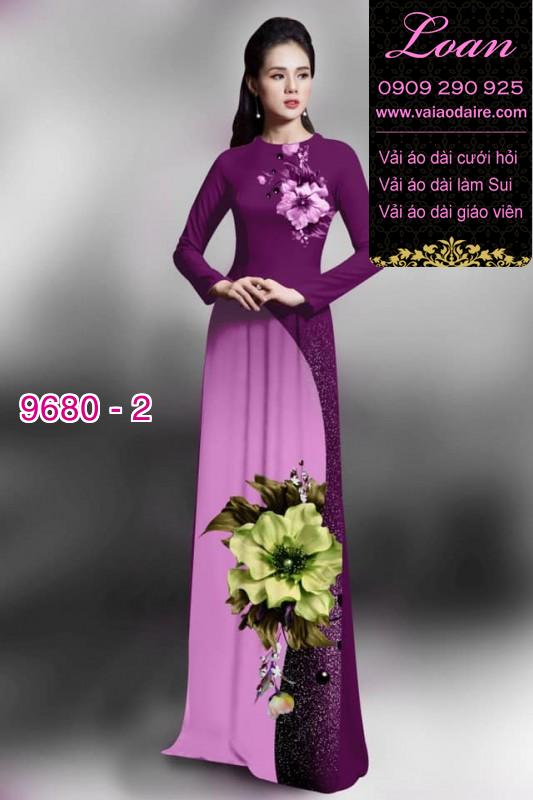 Vải áo dài hoa 3D