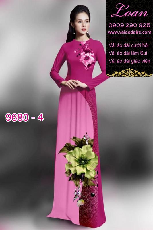 Vải áo dài hoa 3D