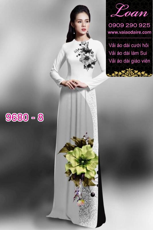 Vải áo dài hoa 3D
