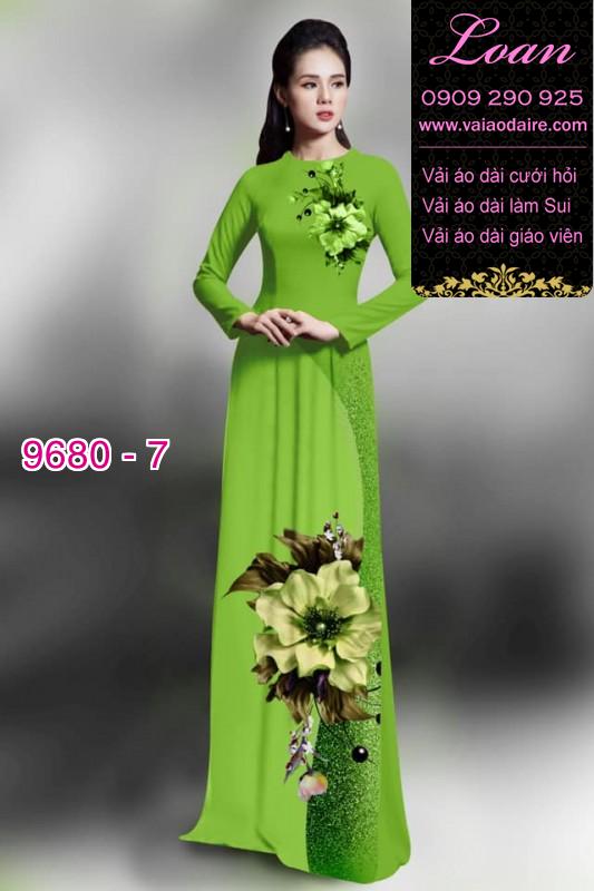Vải áo dài hoa 3D