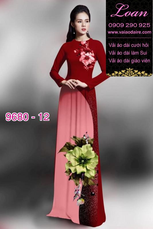 Vải áo dài hoa 3D