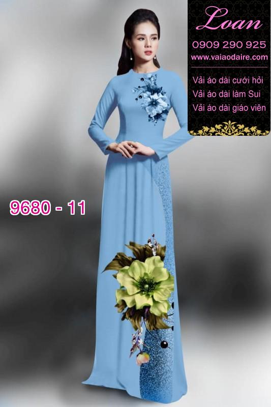 Vải áo dài hoa 3D